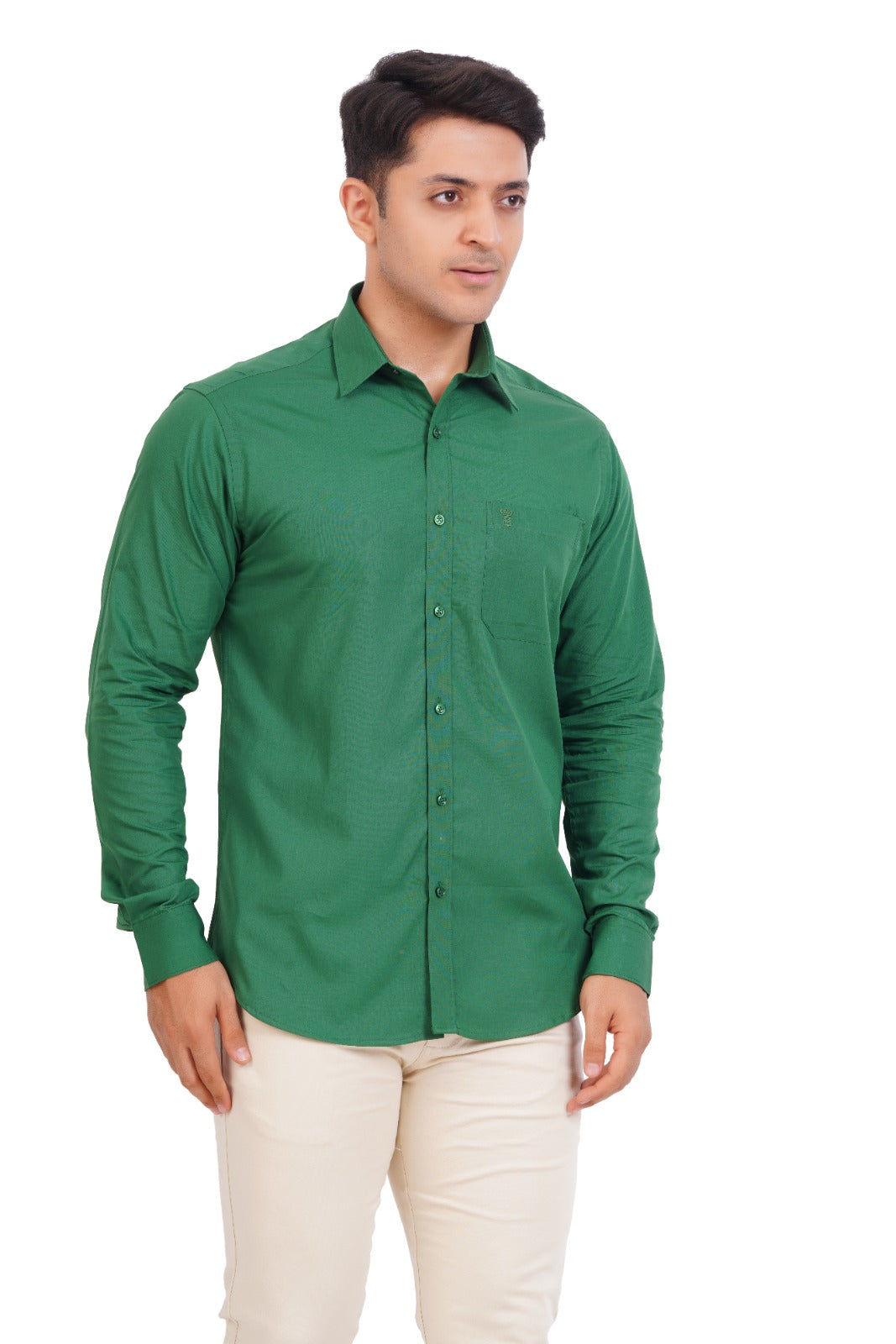 Dark Green Shirt Full Sleeve – rajamanacotton