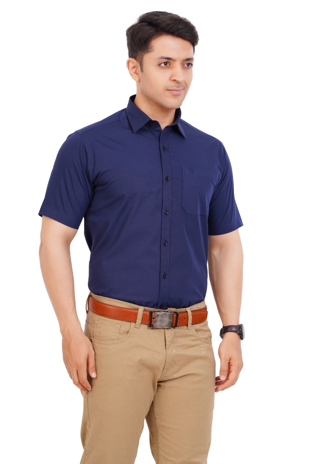 navy blue dress shirt with khaki pants Dress Shirts With Khaki Pants Traveler Stretch Dress Shirt in Dark Blue Floral