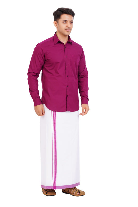Violet Shirt & Dhoti Full Sleeve