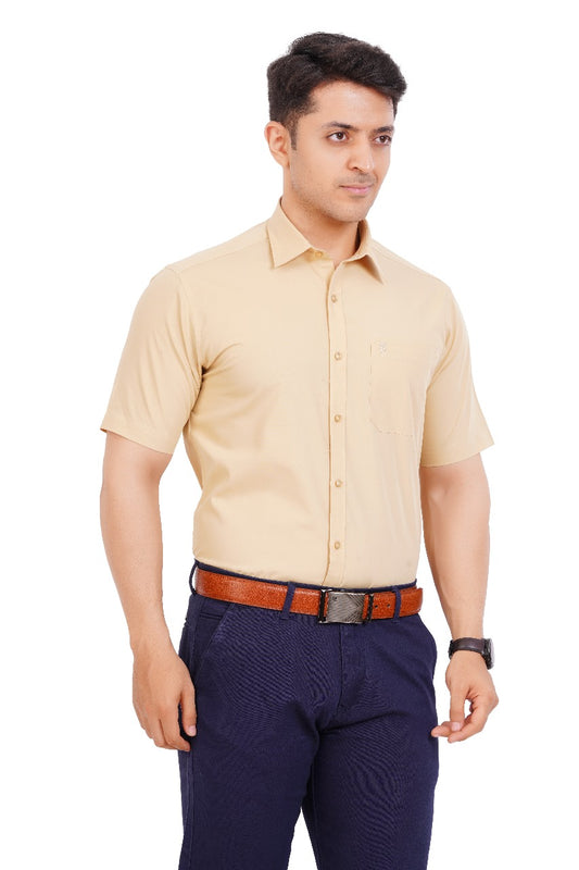 Sandle Yellow Shirt Half Sleeve