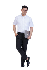 Cotton Blend Slim Fit Half Hand