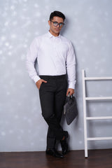 Cotton Full Sleeve Regular Fit White Shirt