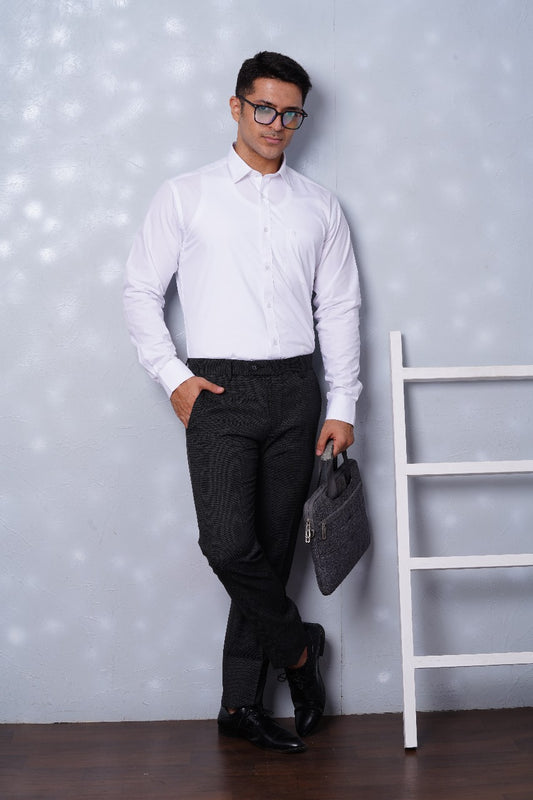 Cotton Full Sleeve Regular Fit White Shirt