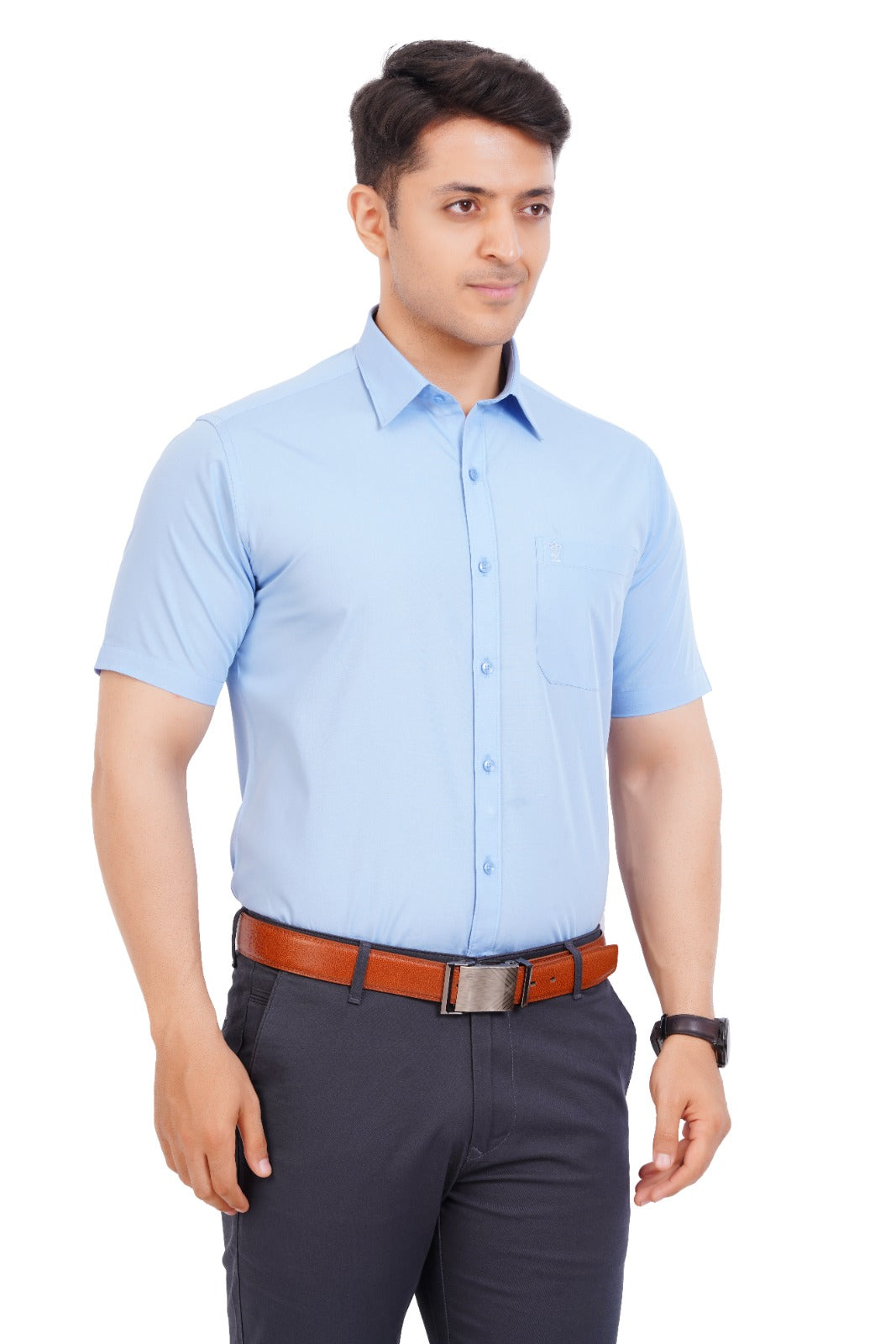 Light Blue Shirt Half Sleeve