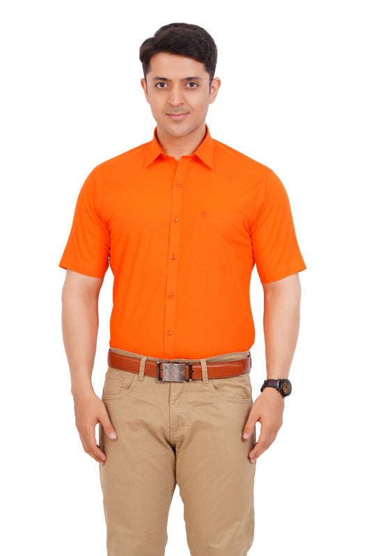 Orange Shirt Half Sleeve