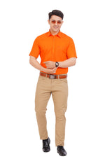 Orange Shirt Half Sleeve