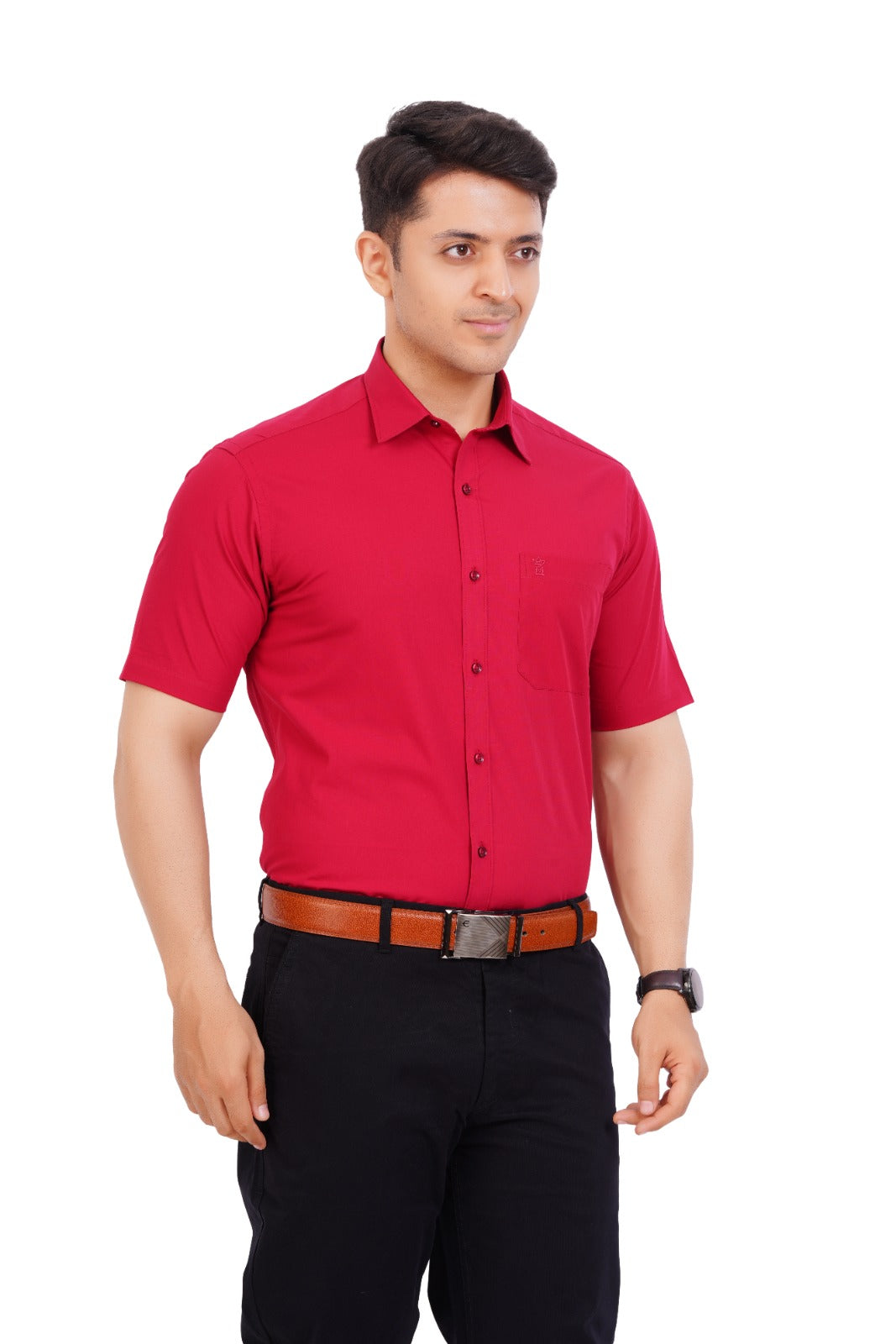 Maroon  Red Shirt Half Sleeve