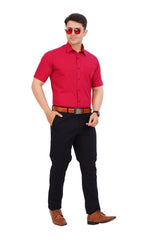 Maroon  Red Shirt Half Sleeve