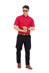 Maroon  Red Shirt Half Sleeve