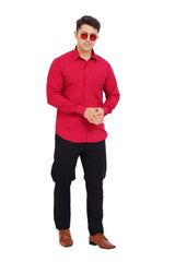 Maroon  Red Shirt  Full Sleeve