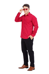 Maroon  Red Shirt  Full Sleeve