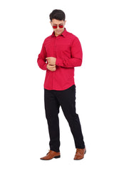 Maroon  Red Shirt  Full Sleeve