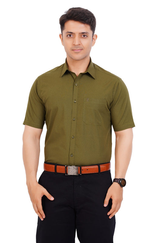 Khaki Green  Shirt Half Sleeve