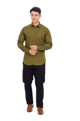 Khaki Green Shirt Full Sleeve