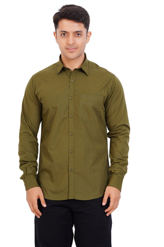 Khaki Green Shirt Full Sleeve