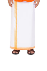 Orange Shirt & Dhoti Half Sleeve