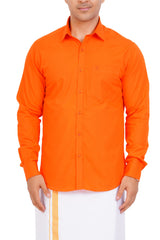 Orange Shirt & Dhoti Full Sleeve