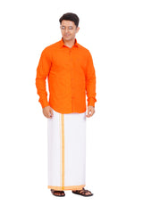 Orange Shirt & Dhoti Full Sleeve