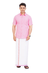 Pink Shirt & Dhoti Half Sleeve