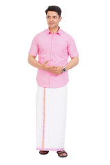 Pink Shirt & Dhoti Half Sleeve