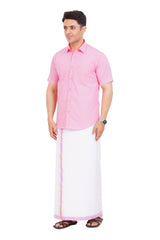 Pink Shirt & Dhoti Half Sleeve