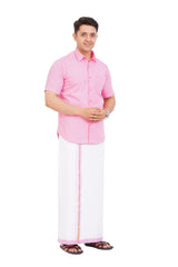 Pink Shirt & Dhoti Half Sleeve