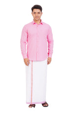 Pink Shirt & Dhoti Full Sleeve