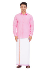 Pink Shirt & Dhoti Full Sleeve