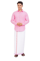 Pink Shirt & Dhoti Full Sleeve