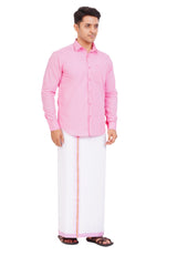 Pink Shirt & Dhoti Full Sleeve