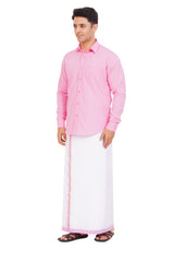 Pink Shirt & Dhoti Full Sleeve