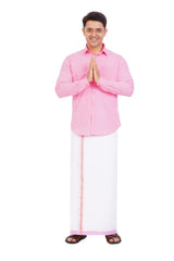 Pink Shirt & Dhoti Full Sleeve