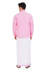 Pink Shirt & Dhoti Full Sleeve