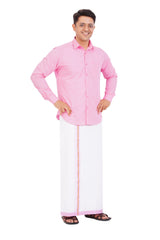 Pink Shirt & Dhoti Full Sleeve