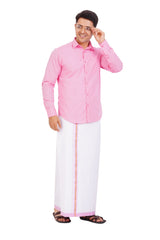 Pink Shirt & Dhoti Full Sleeve