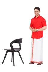 Red  Shirt & Dhoti Half Sleeve