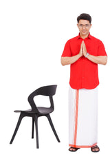 Red  Shirt & Dhoti Half Sleeve