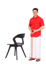 Red  Shirt & Dhoti Half Sleeve