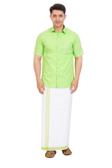 Light Green Shirt & Dhoti Half