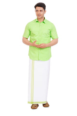 Light Green Shirt & Dhoti Half