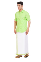 Light Green Shirt & Dhoti Half