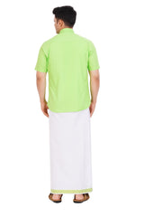 Light Green Shirt & Dhoti Half