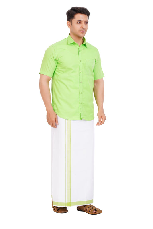 Light Green Shirt & Dhoti Half