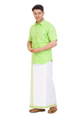 Light Green Shirt & Dhoti Half