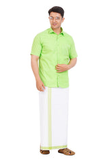 Light Green Shirt & Dhoti Half