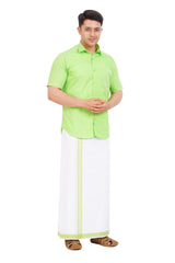 Light Green Shirt & Dhoti Half