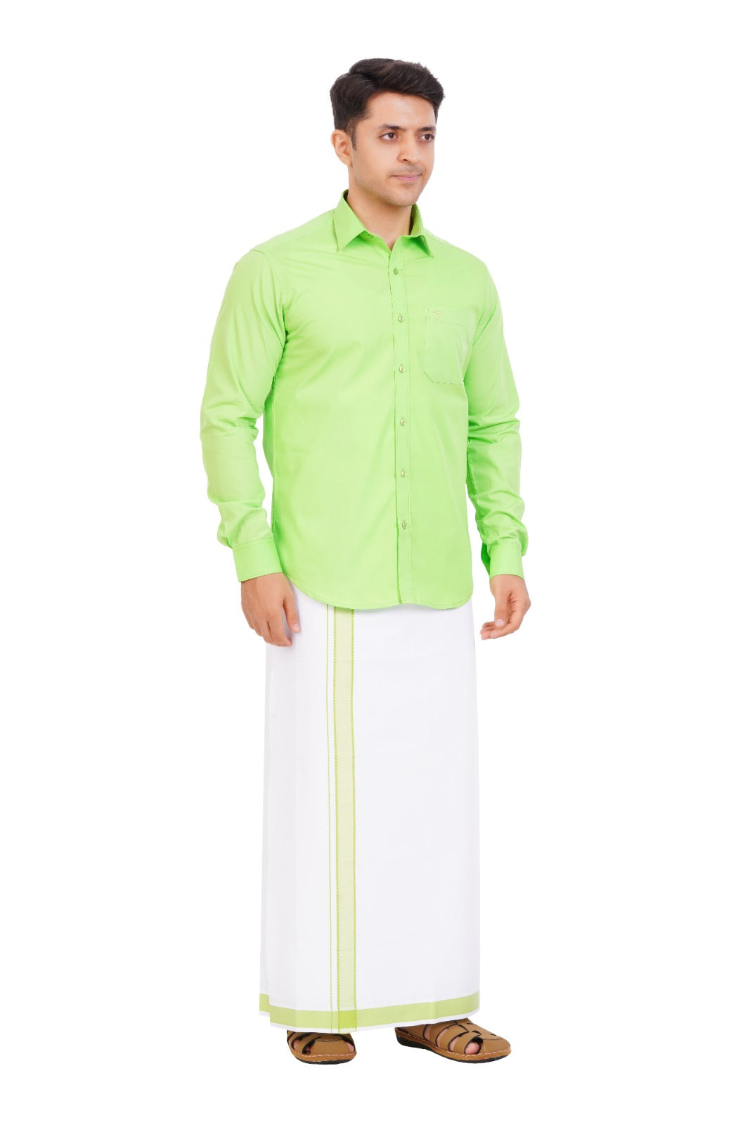 Light Green Shirt & Dhoti Full