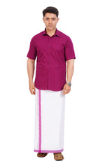 Violet  Shirt & Dhoti Half Sleeve