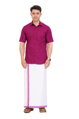 Violet  Shirt & Dhoti Half Sleeve