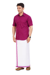 Violet  Shirt & Dhoti Half Sleeve